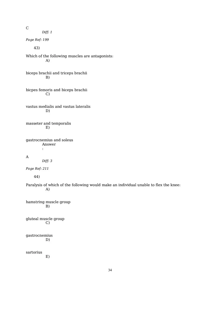 The Muscular System Questions and Answers (36-56) - Page 5