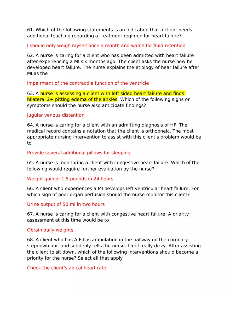 Med Surg 2 Exam Practice Questions - Page 10