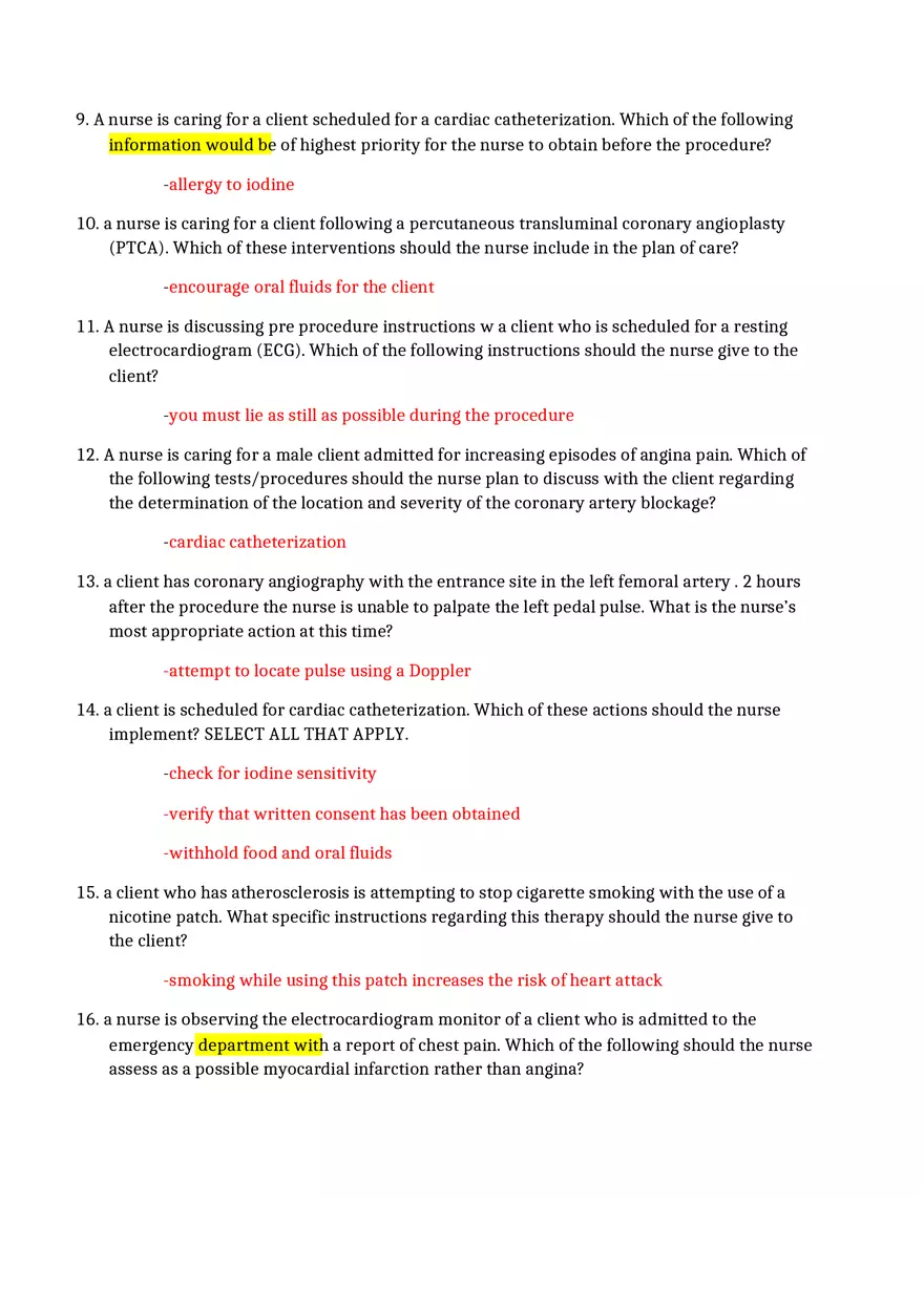 Med Surg 2 Exam Practice Questions - Page 2