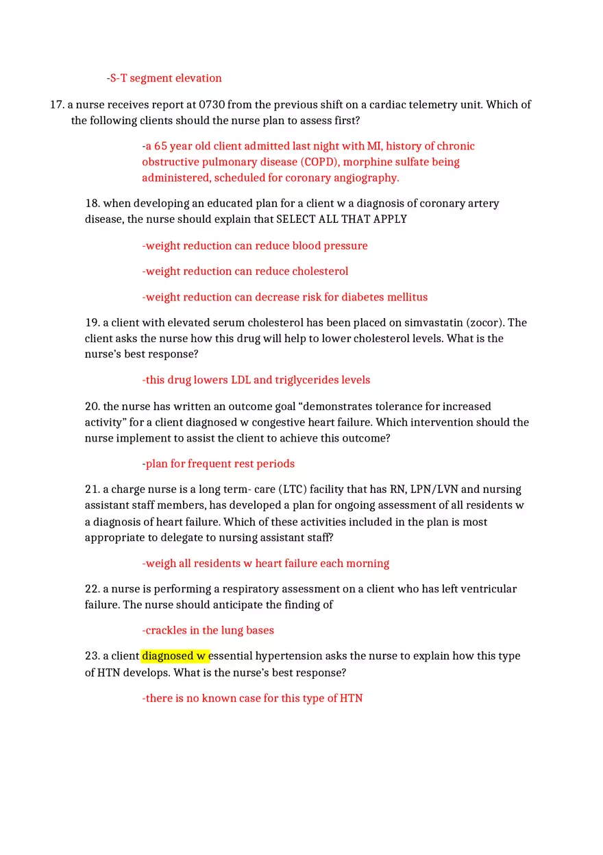 Med Surg 2 Exam Practice Questions - Page 5
