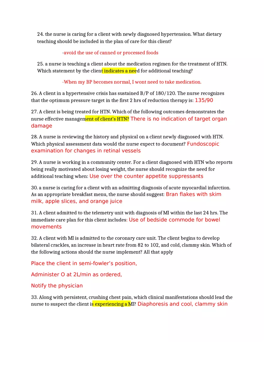 Med Surg 2 Exam Practice Questions - Page 6