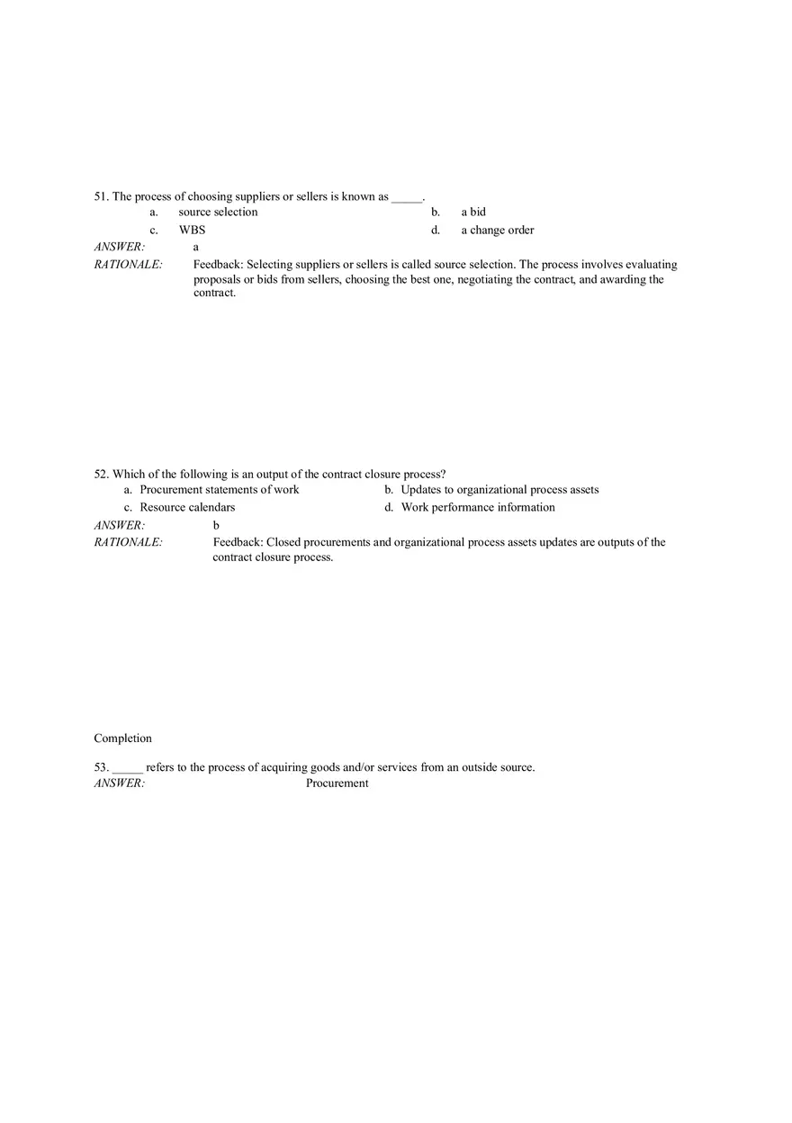 Chapter 12 Project Procurement Management Answer Key (43-83) - Page 7