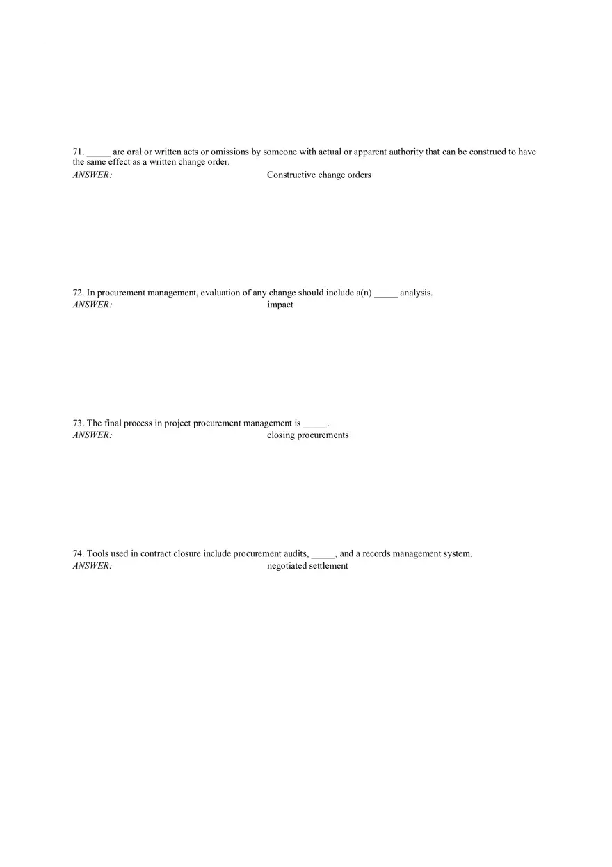 Chapter 12 Project Procurement Management Answer Key (43-83) - Page 12