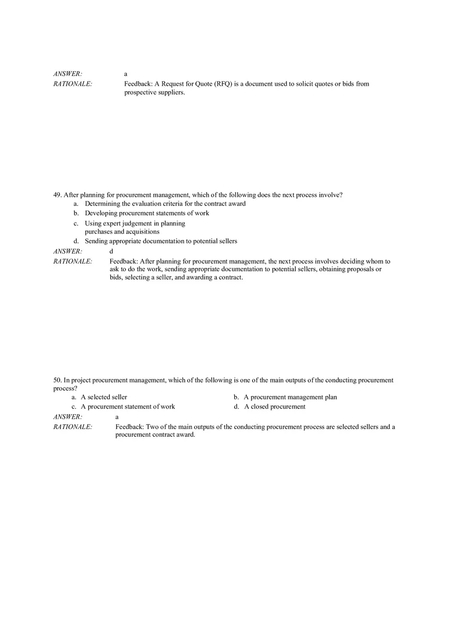 Chapter 12 Project Procurement Management Answer Key (43-83) - Page 6