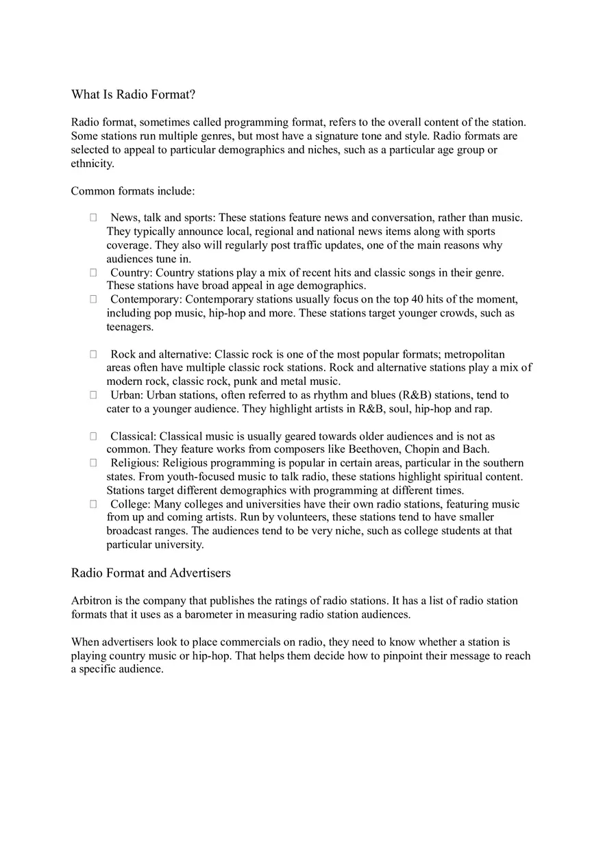 Radio Format - Lecture Notes 1 - Page 1