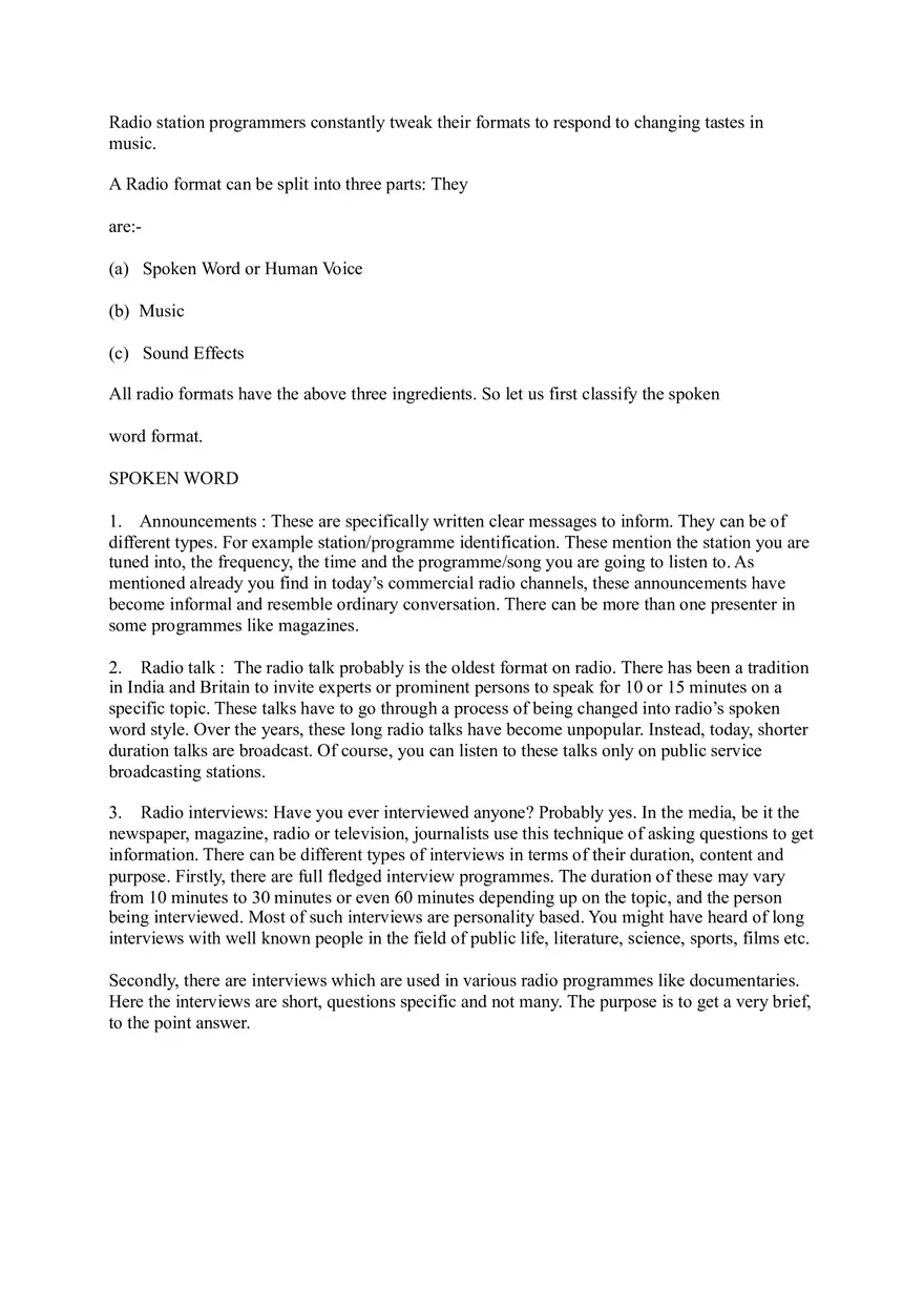 Radio Format - Lecture Notes 1 - Page 2