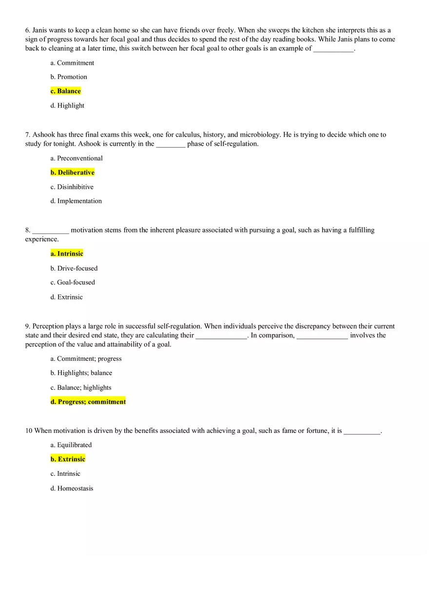 Motivation Practice Quiz - Page 2