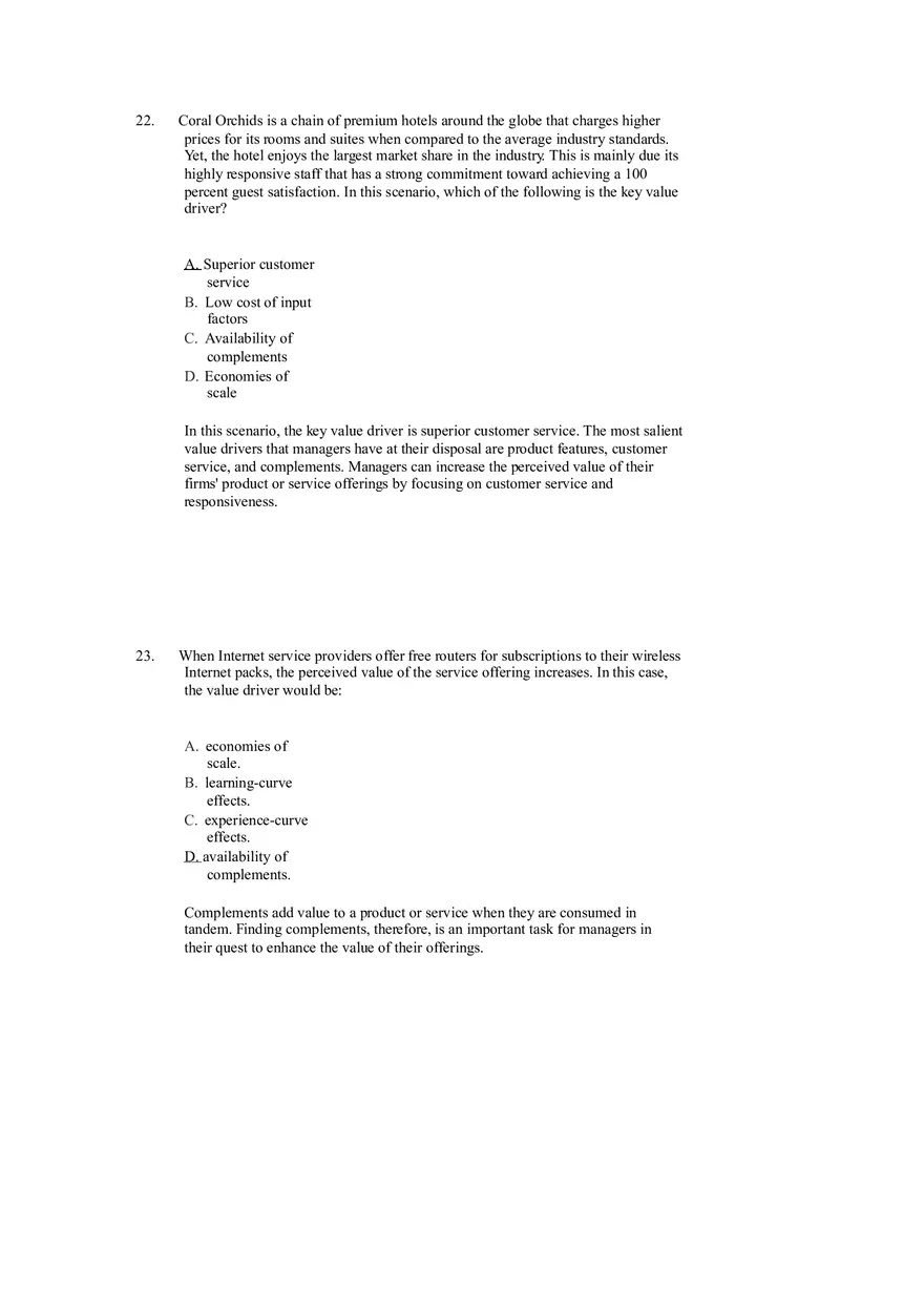 Differentiation, Cost Leadership, and Integration Answer Key Part 2 - Page 2