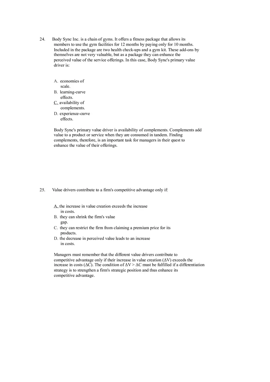 Differentiation, Cost Leadership, and Integration Answer Key Part 2 - Page 3