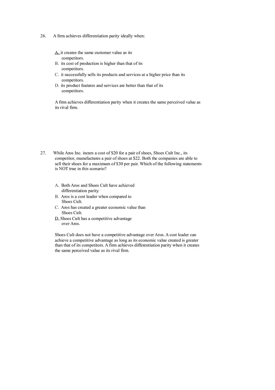 Differentiation, Cost Leadership, and Integration Answer Key Part 2 - Page 4
