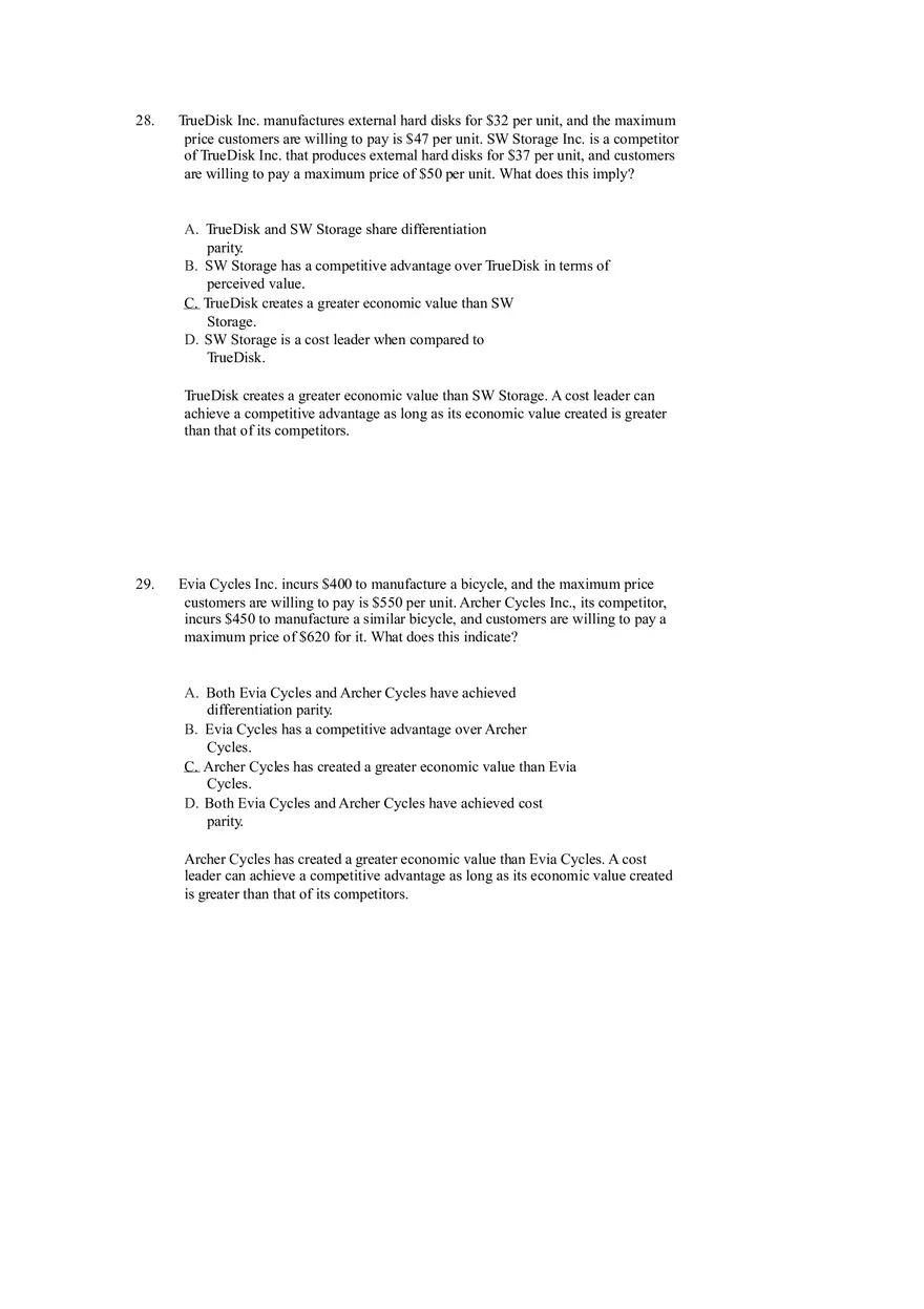 Differentiation, Cost Leadership, and Integration Answer Key Part 2 - Page 5