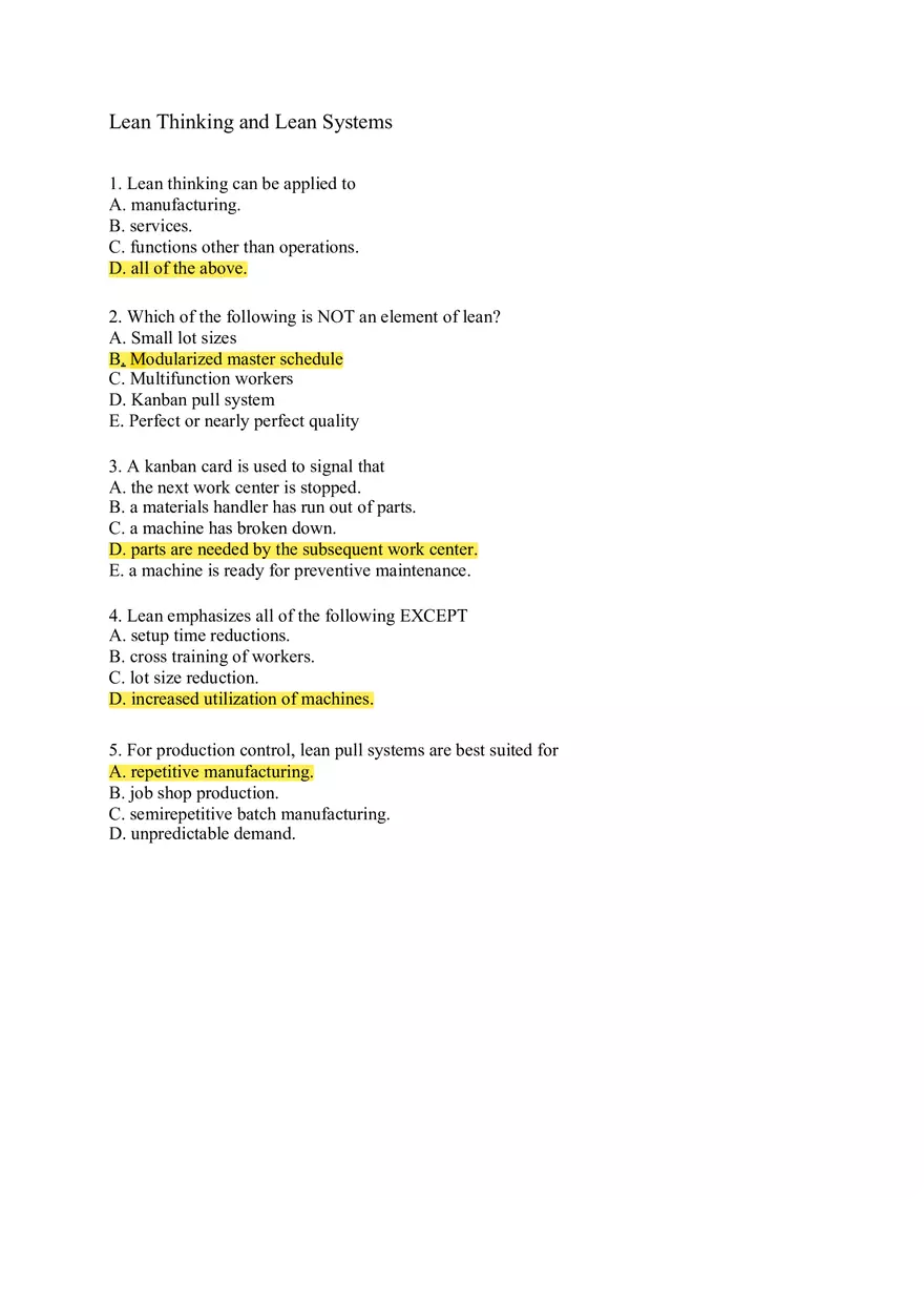 Lean Thinking and Lean Systems - Page 1