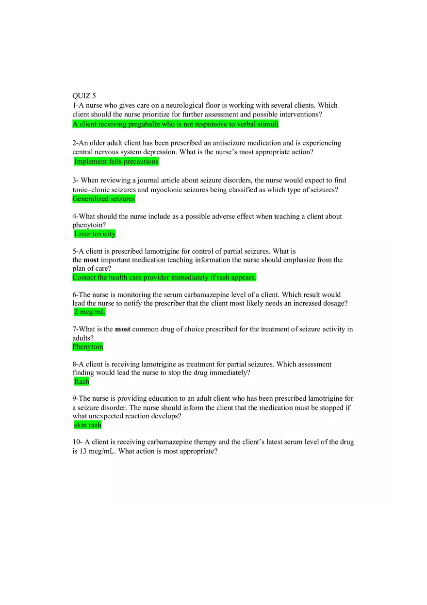 Pharmacotherapeutics Quiz - Page 1