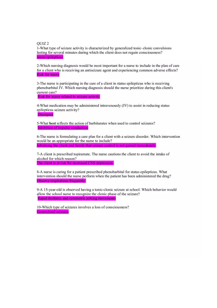 Pharmacotherapeutics Quiz - Page 4