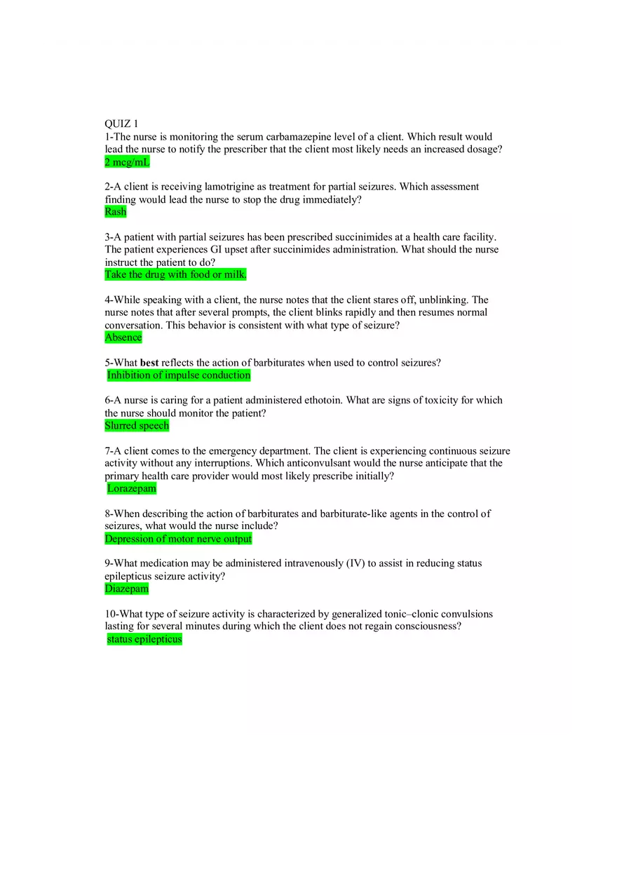 Pharmacotherapeutics Quiz - Page 5