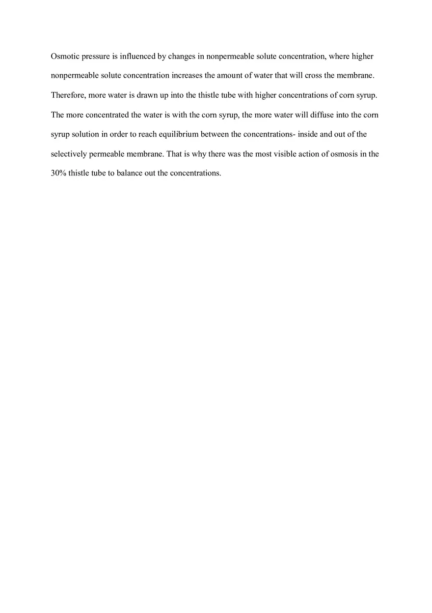 Osmosis - Movement of Water Across a Selectively Permeable Membrane - Page 3