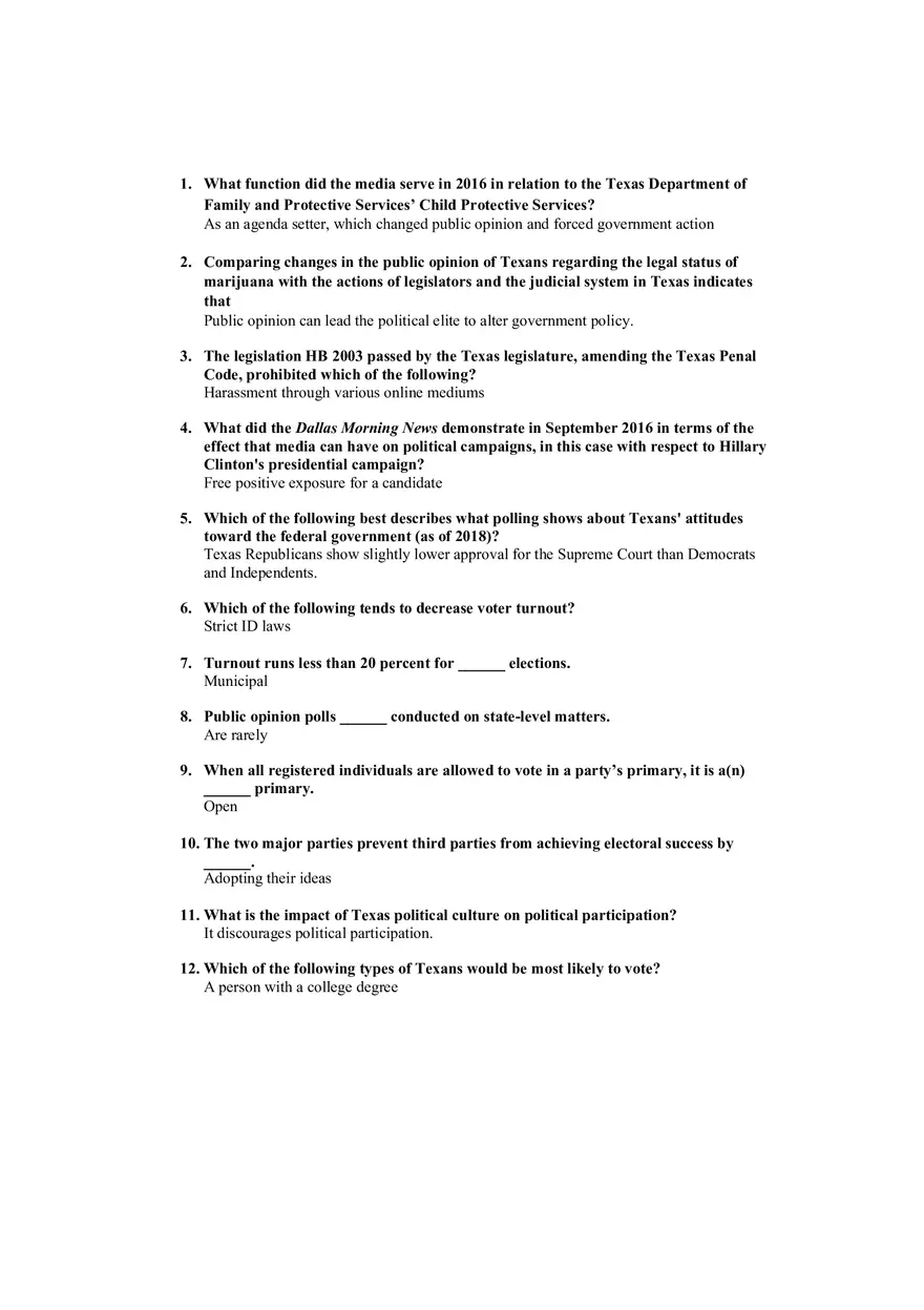 State and Local Government Exam 2 Quiz - Page 1