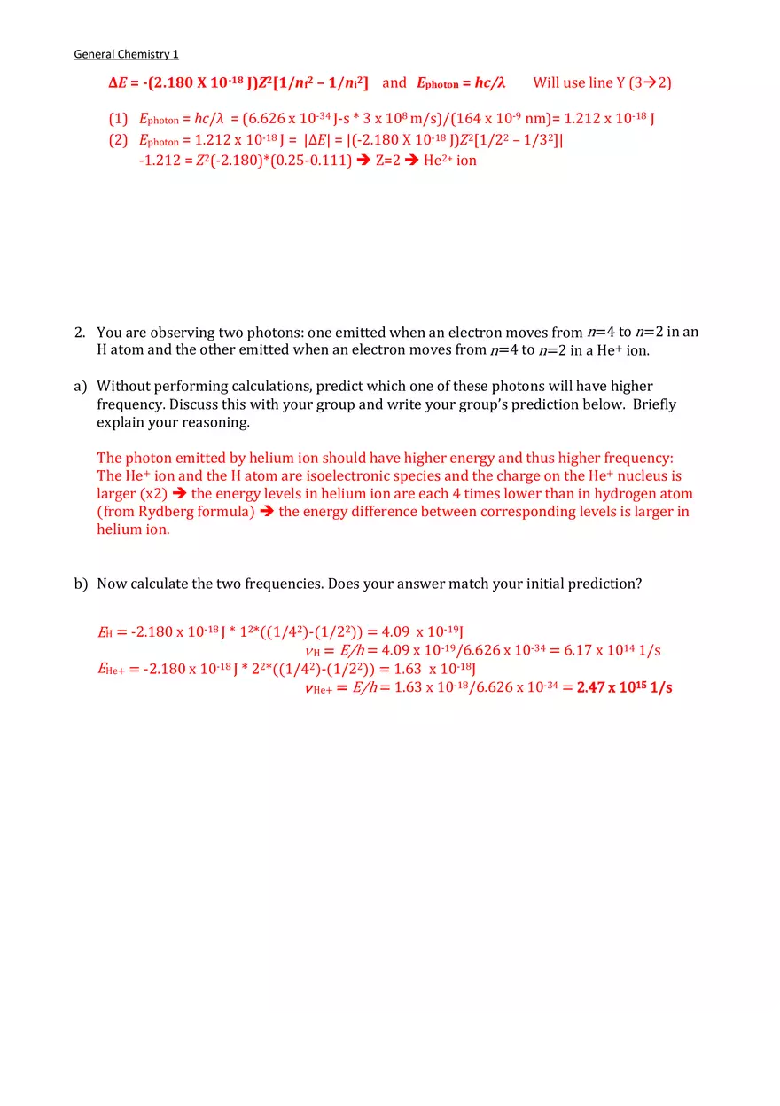 Chemistry Workshop 6 - Detailed Answer Key - Page 3