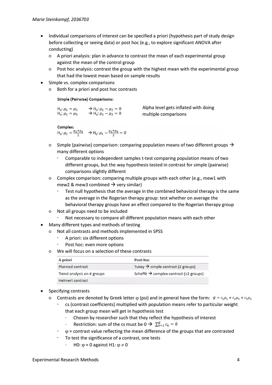 Experimental Research Methods - Lecture 4 - Page 4