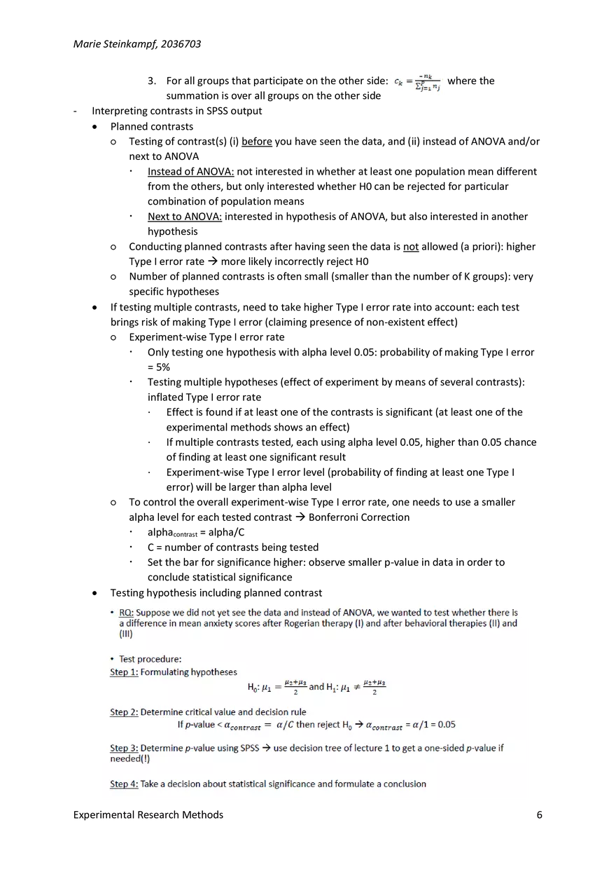 Experimental Research Methods - Lecture 4 - Page 6