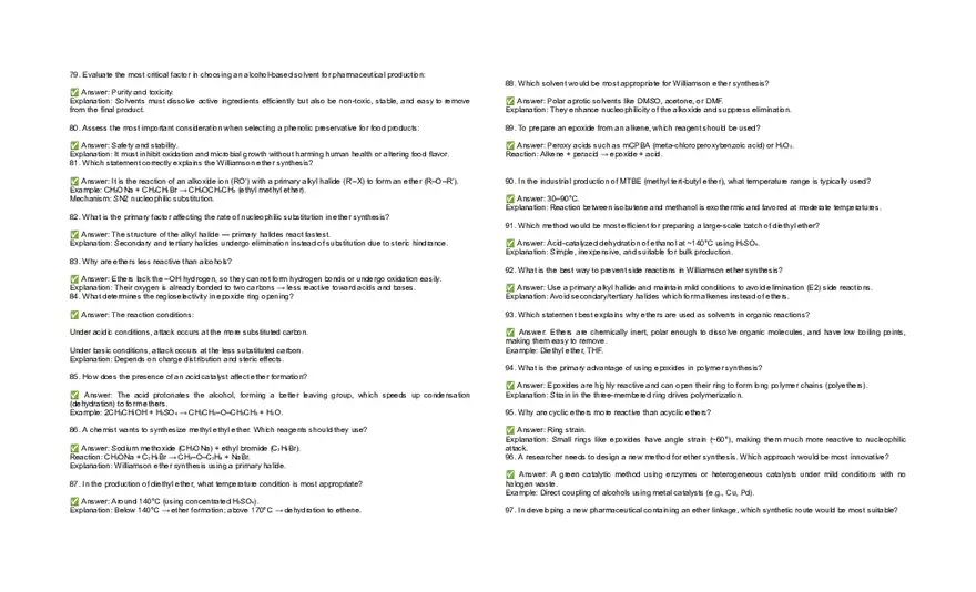 Organic Сhemistry Exam Answers - Page 8