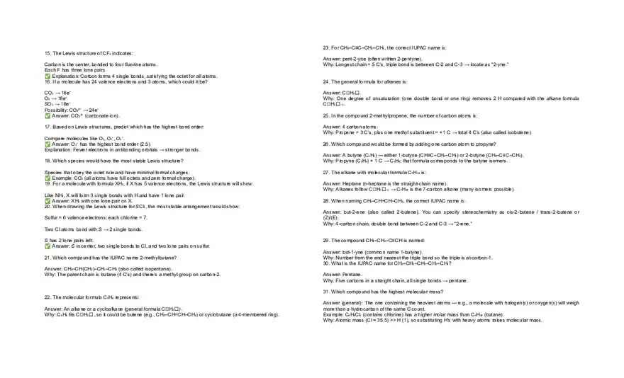 Organic Сhemistry Exam Answers - Page 2