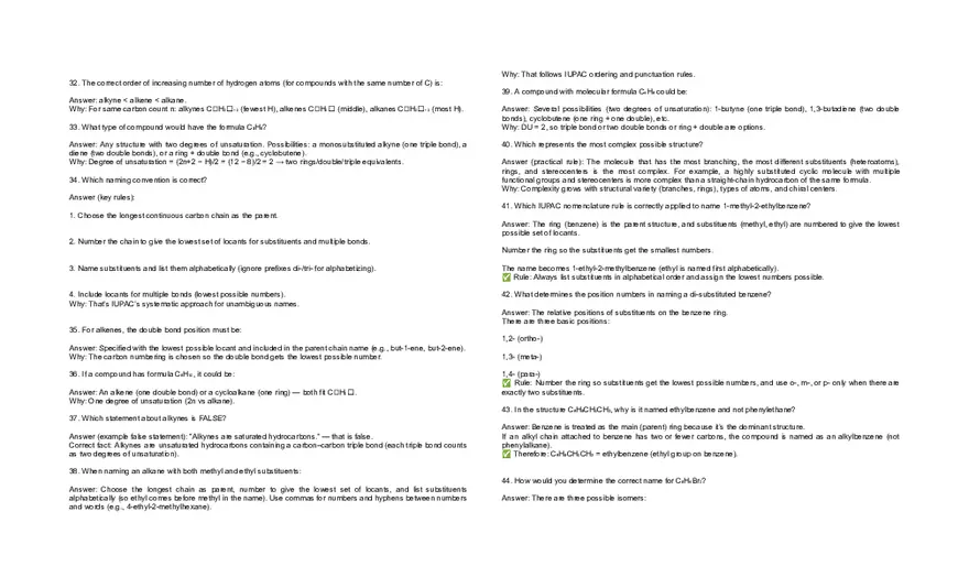 Organic Сhemistry Exam Answers - Page 3