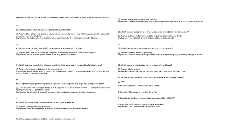 Organic Сhemistry Exam Answers - Page 6