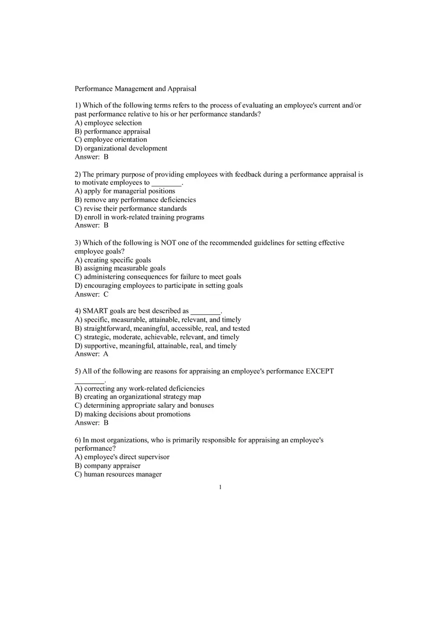 Performance Management and Appraisal - Page 1