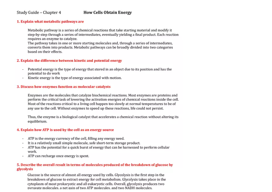 Chapter 4 Study Guide Intro to Biology - Page 1