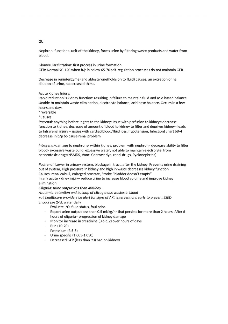 GU Nephron Study Guide - Page 1