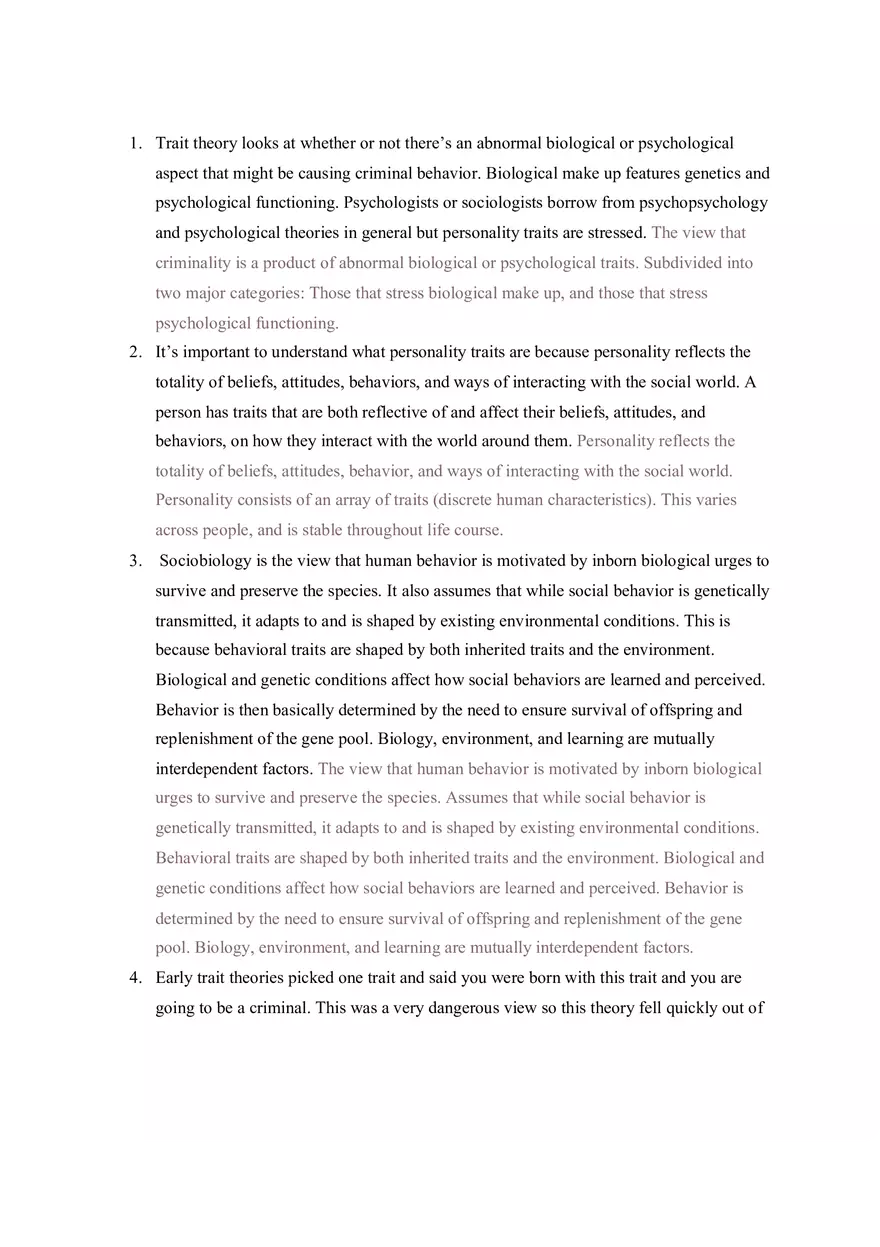 Criminology Chapter 5 Reading Questions - Page 1