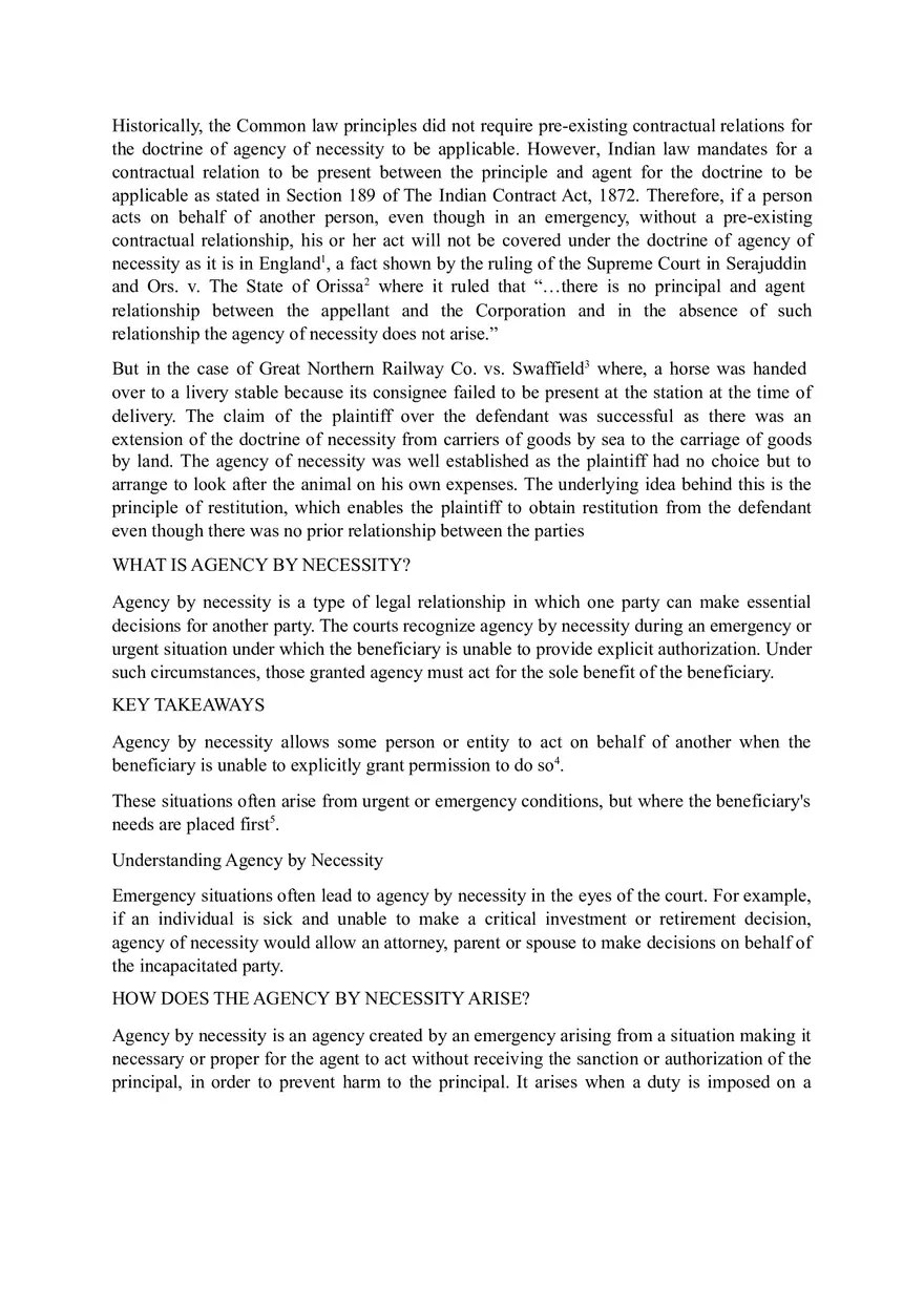 The Doctrine of Agency by Necessity - Page 1