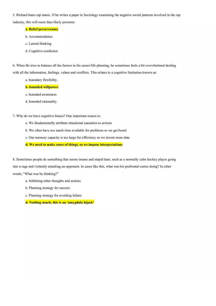 Cognition Practice Quiz 1 - Page 2