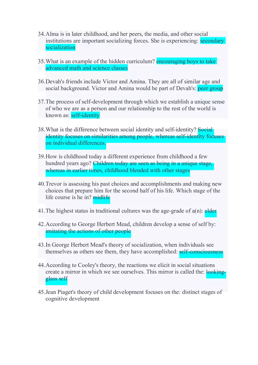 Exam #1 General Sociology Answers - Page 4