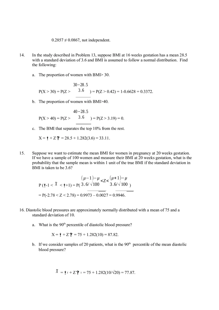 Essentials of Biostatistics in Public Health Chapter 5 Answer Key - Page 9