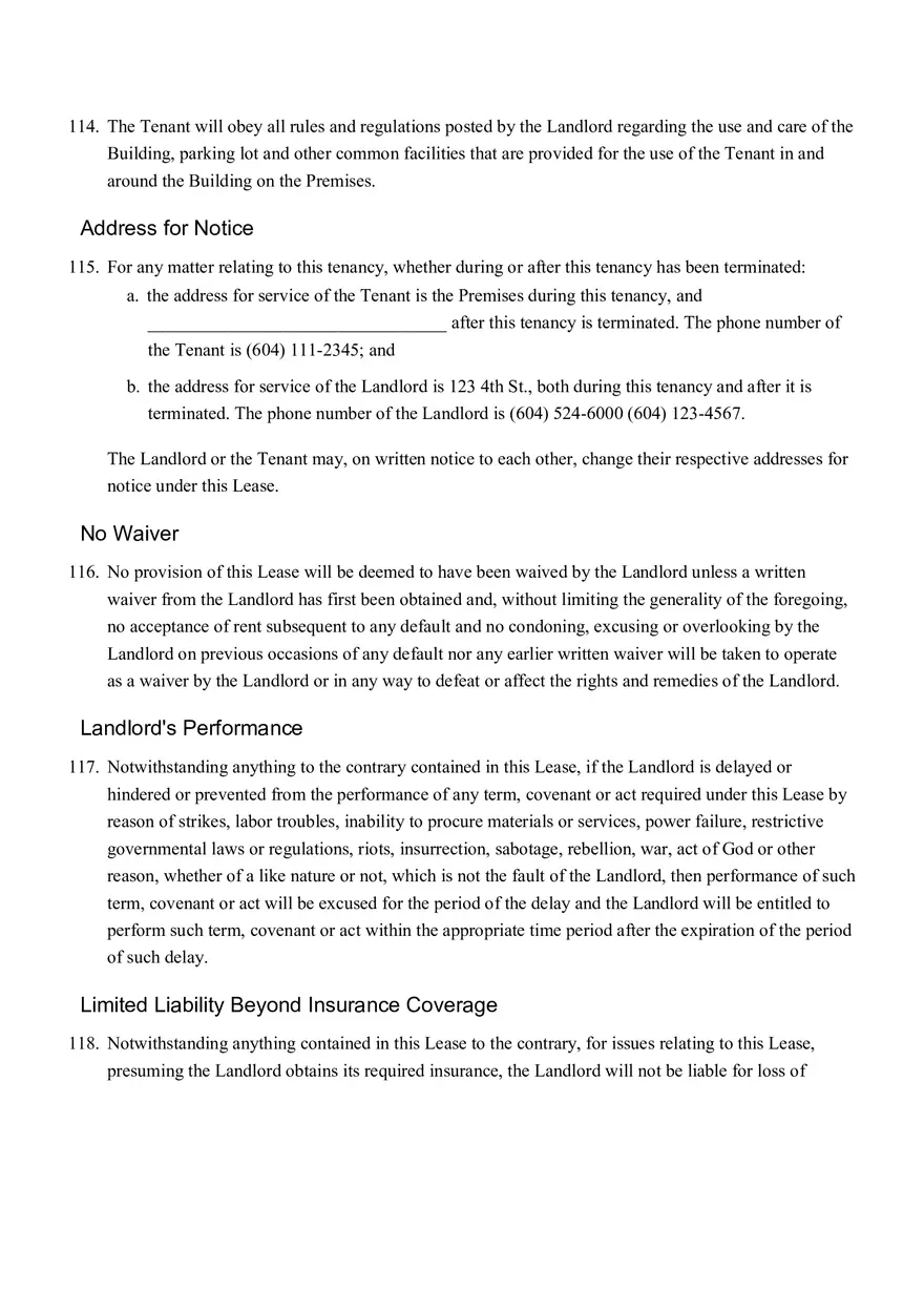 Sample Commercial Lease Agreement Part 3 - Page 8