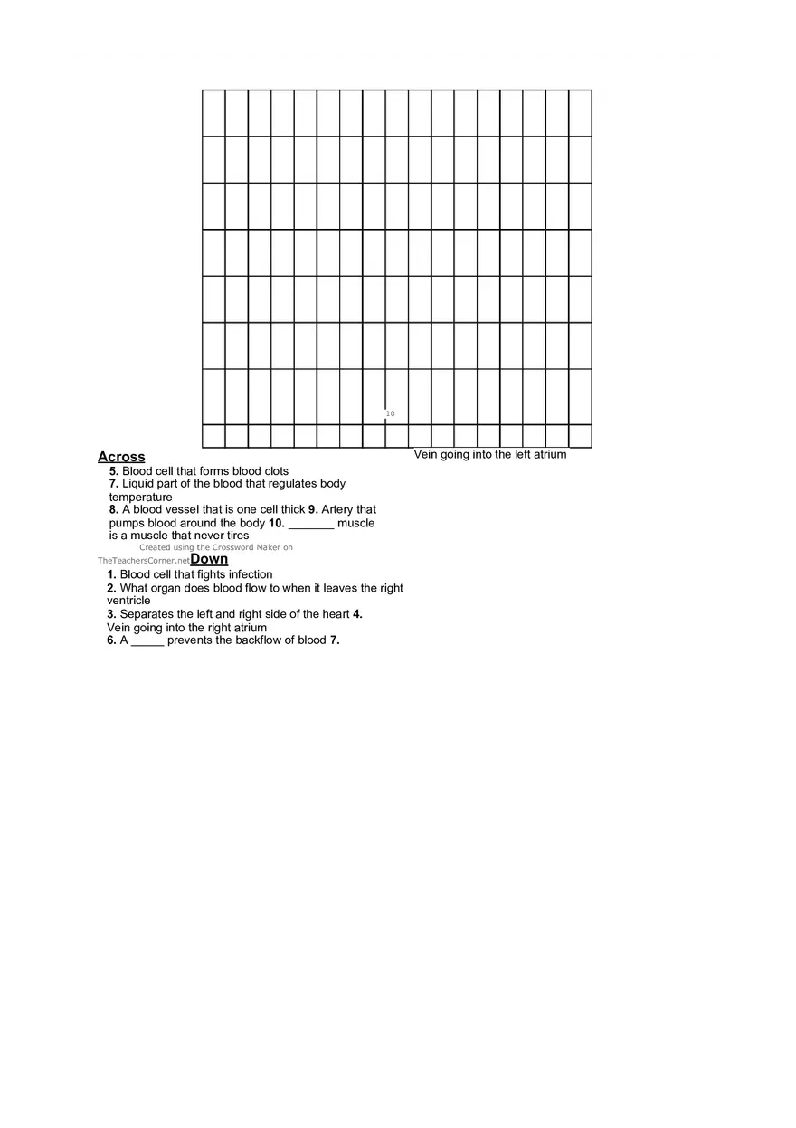 Circulatory System Crossword - Page 2