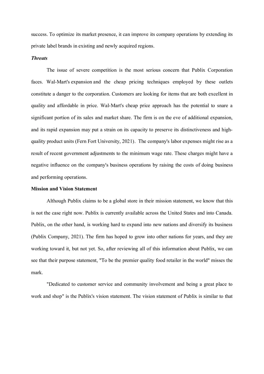 Publix Super Markets Strategic Analysis - Page 5