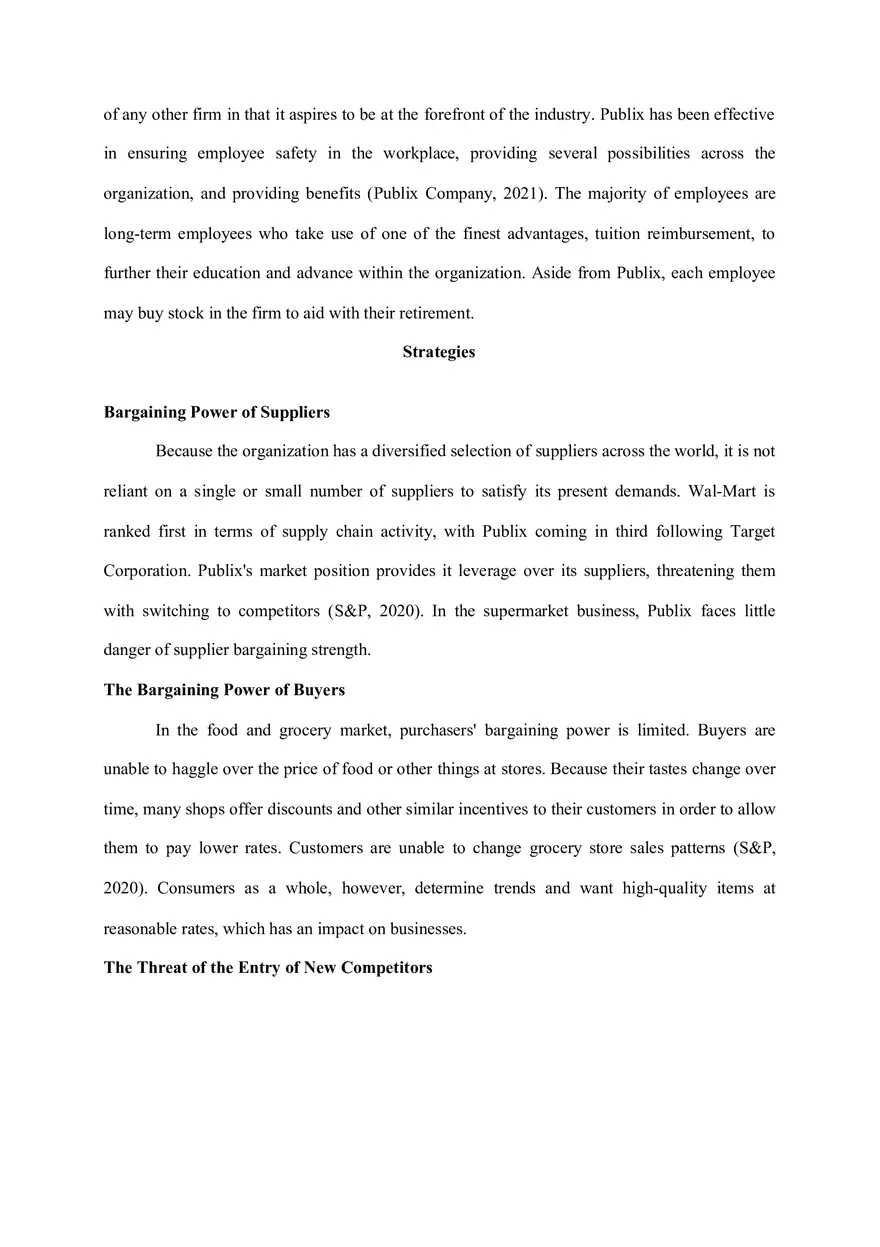 Publix Super Markets Strategic Analysis - Page 6