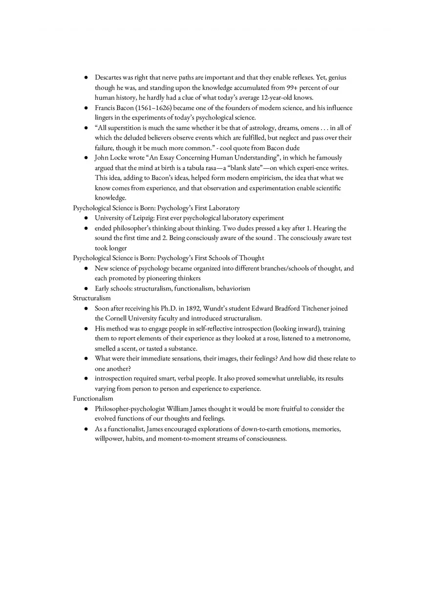 Psychology Notes Unit 1 Psychology’s History and Its Approaches - Page 2