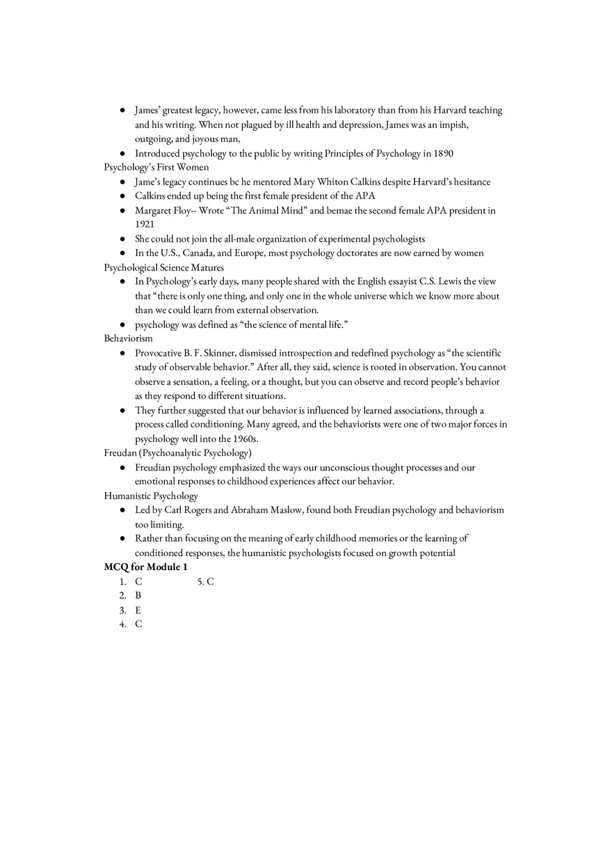 Psychology Notes Unit 1 Psychology’s History and Its Approaches - Page 3