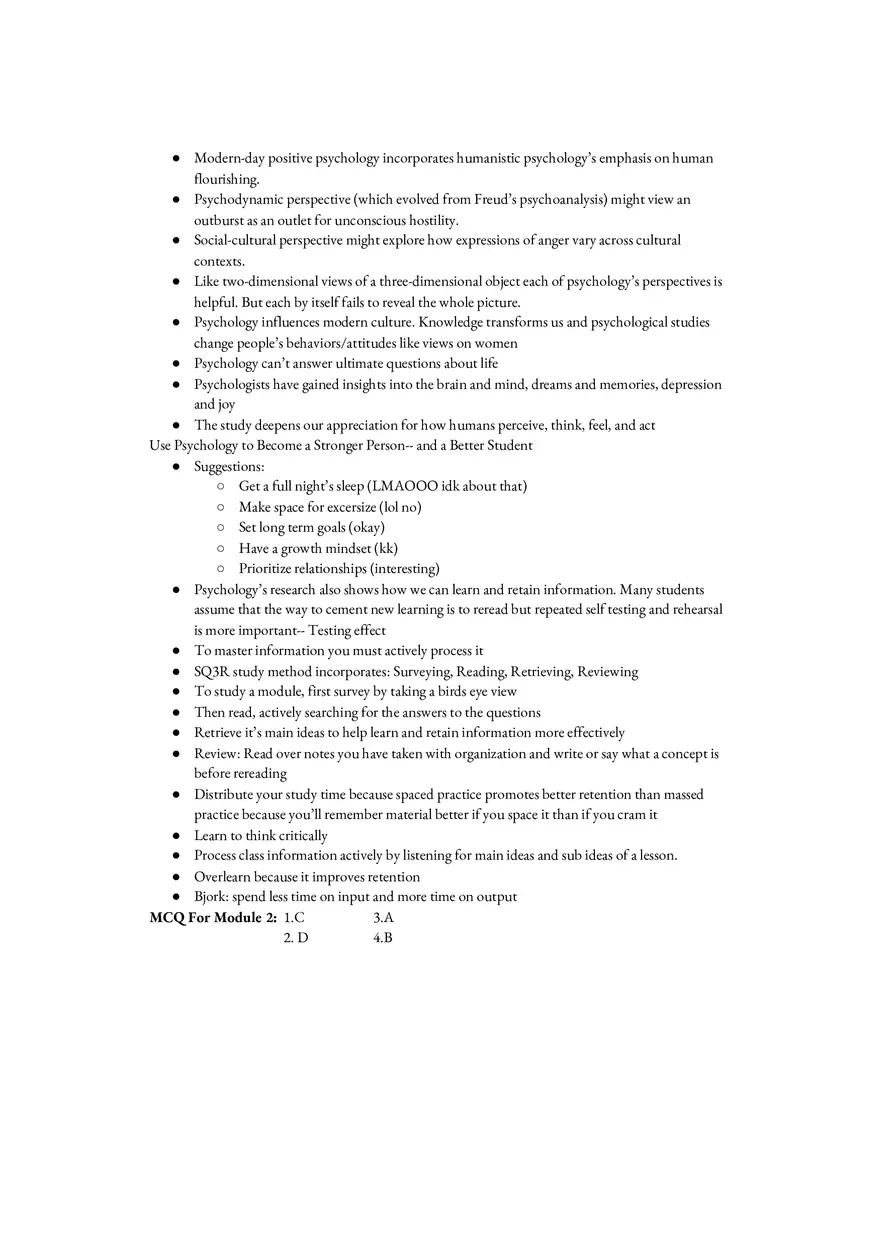 Psychology Notes Unit 1 Psychology’s History and Its Approaches - Page 6