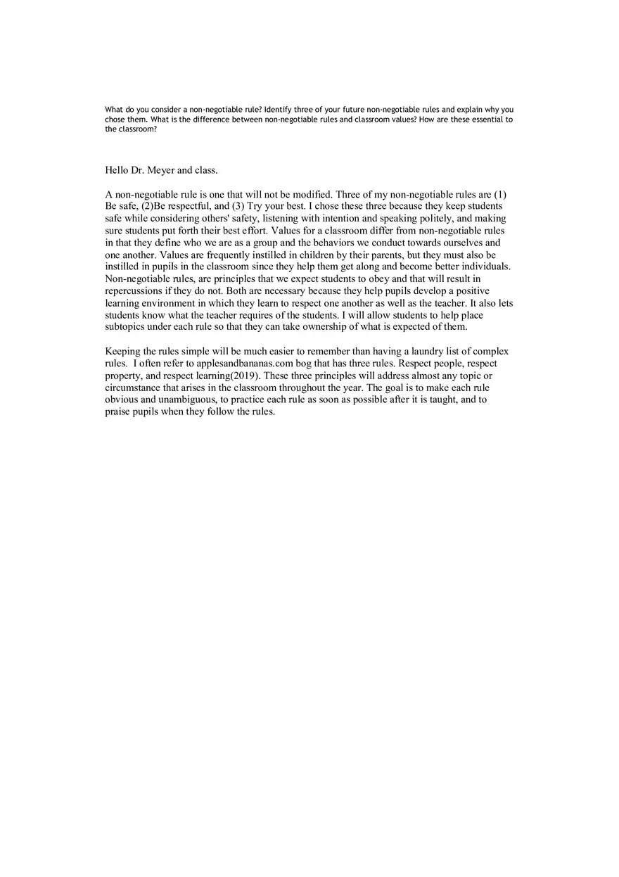 Foundations for a Positive Learning Environment - Page 1