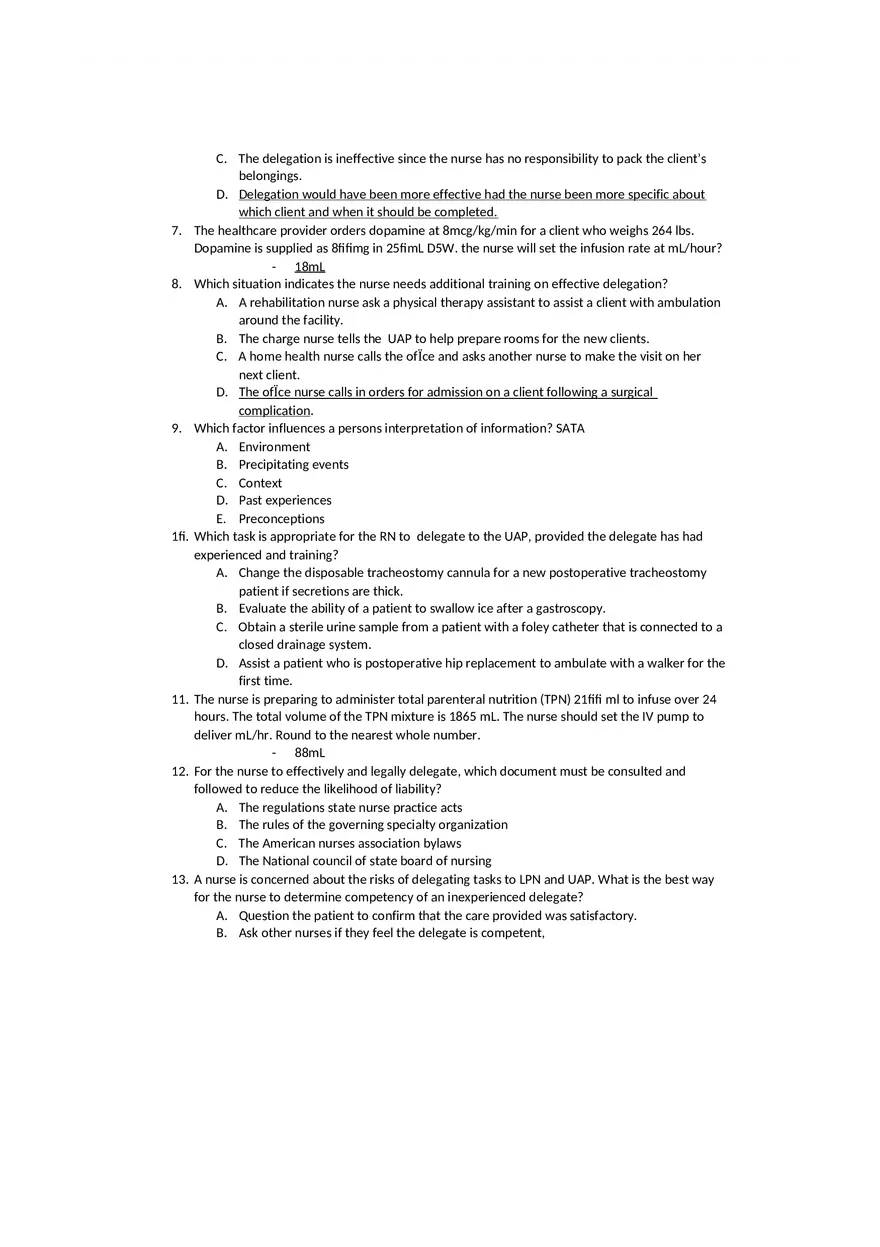 Leadership and Management Exam 2 Test Bank - Page 2