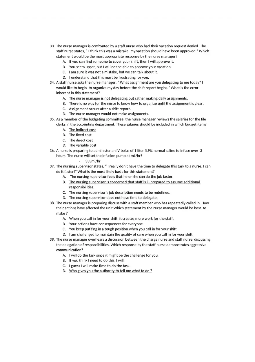 Leadership and Management Exam 2 Test Bank - Page 6