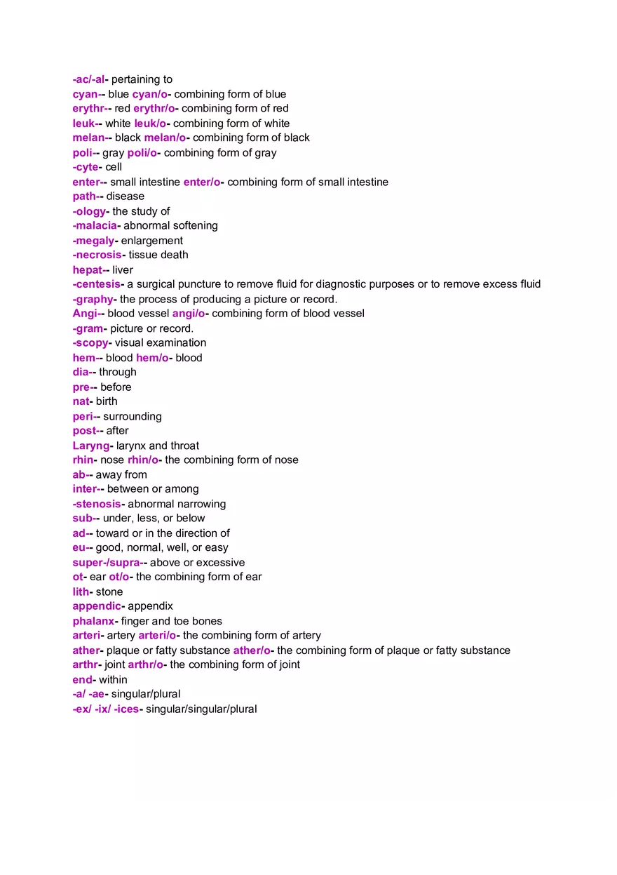 Chapter 1 Primary Medical Terms - Page 2