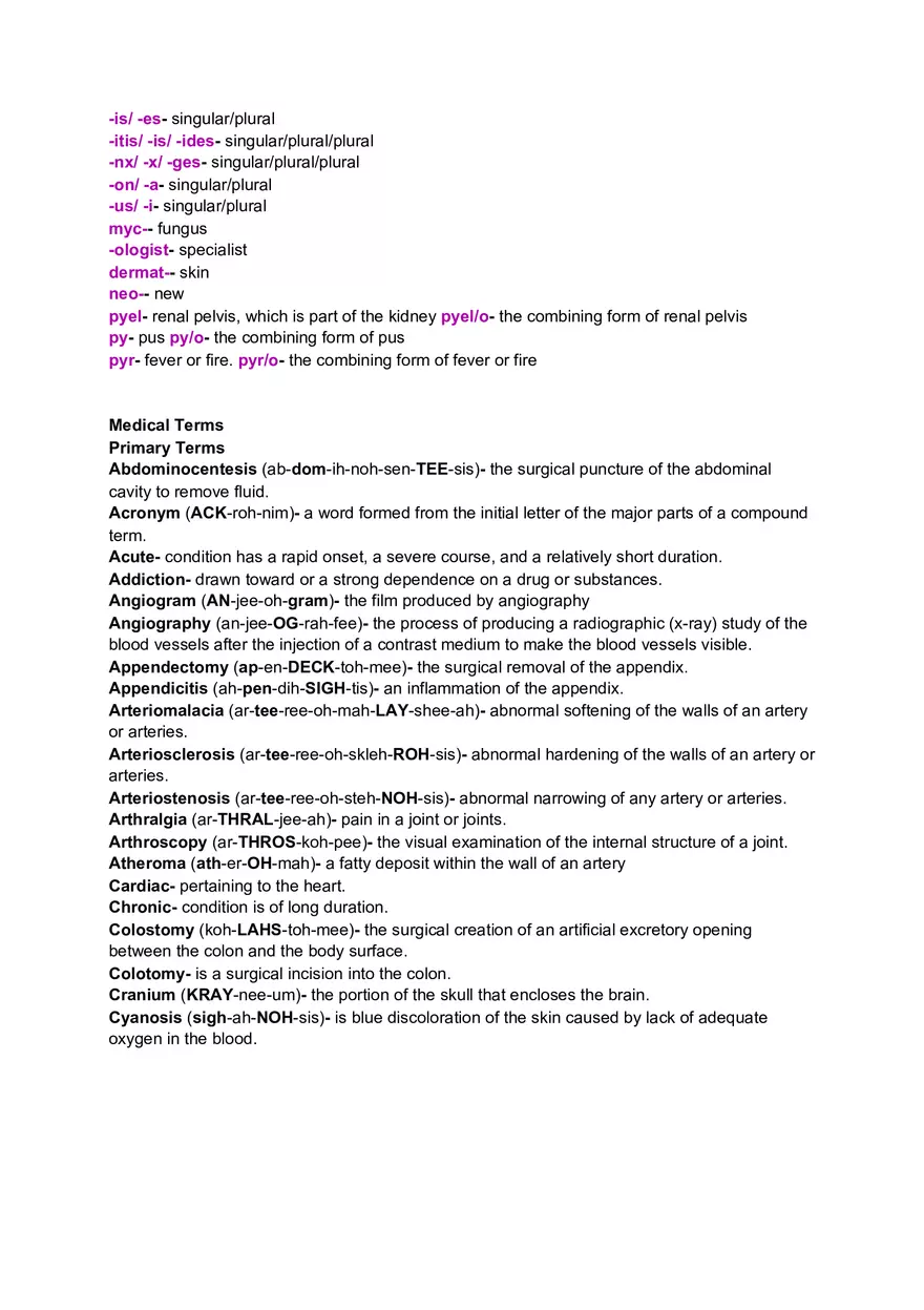 Chapter 1 Primary Medical Terms - Page 3