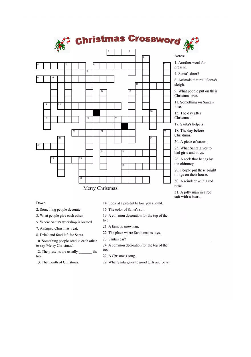 Christmas Crossword - Page 1