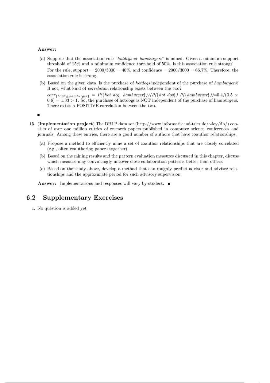 Solution Manual for Data Mining Chapter 6 - Page 10